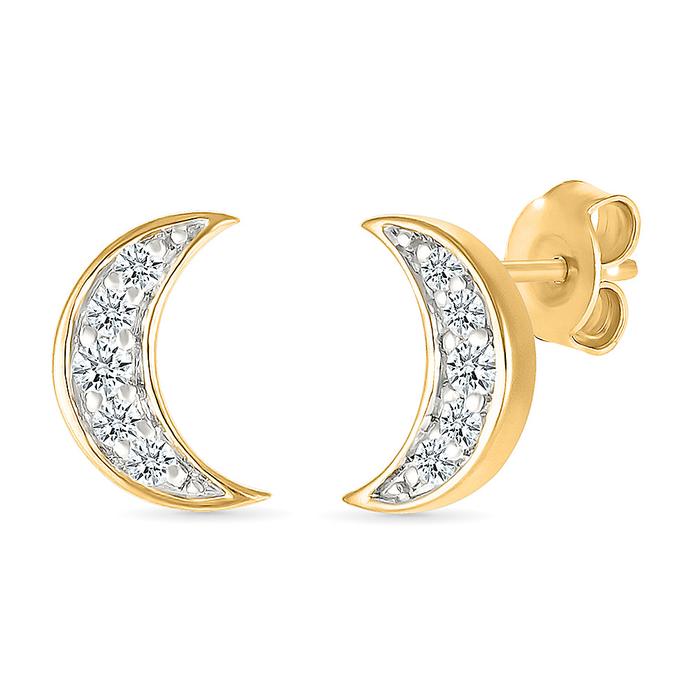 The Filled Moon Stud Earring