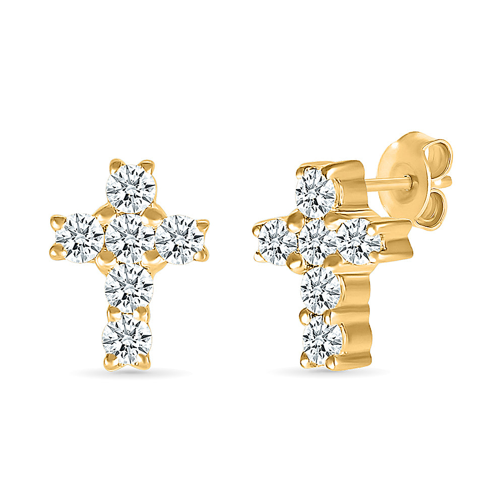 Diamond Cross of Grace Earrings