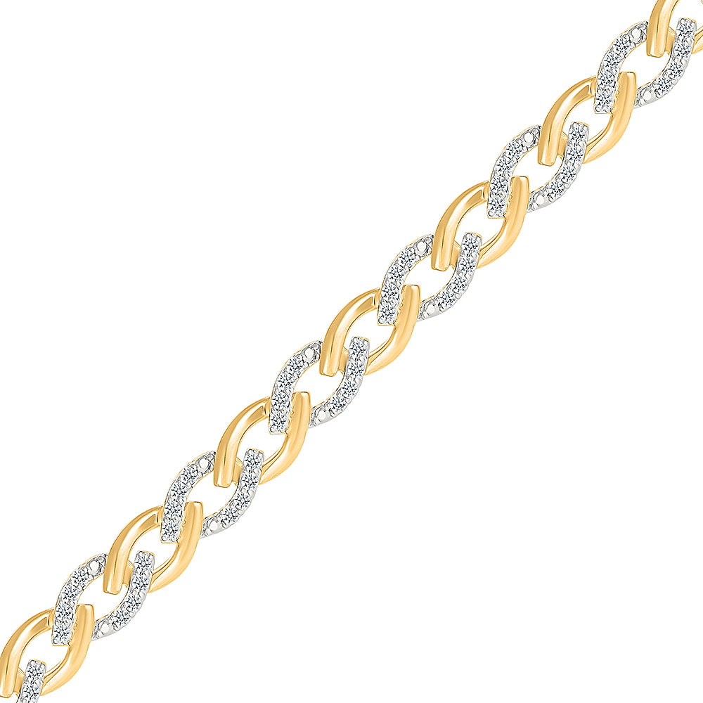 Swirly Diamond Chain Bracelet