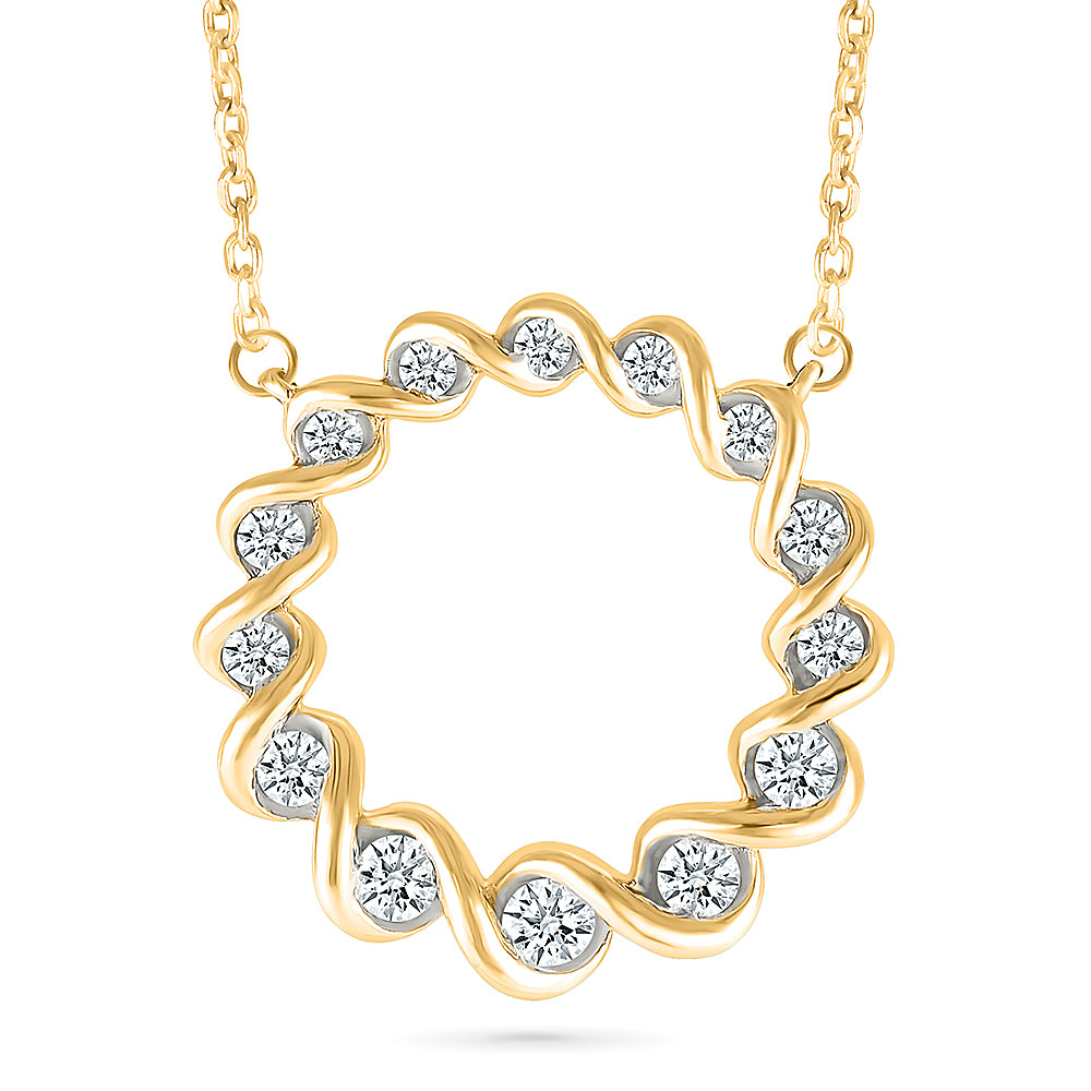 Spiral Diamond Circle Necklace