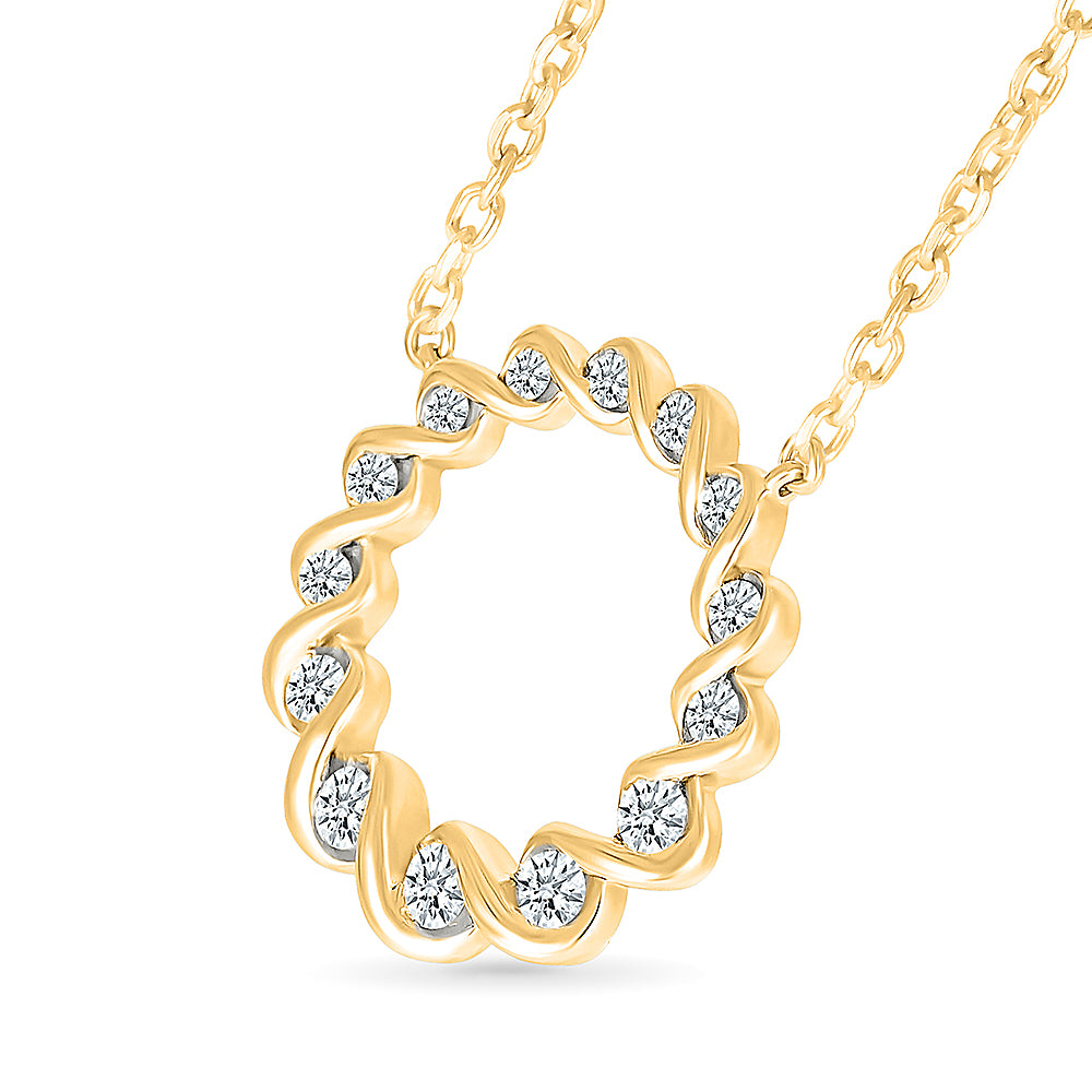 Spiral Diamond Circle Necklace