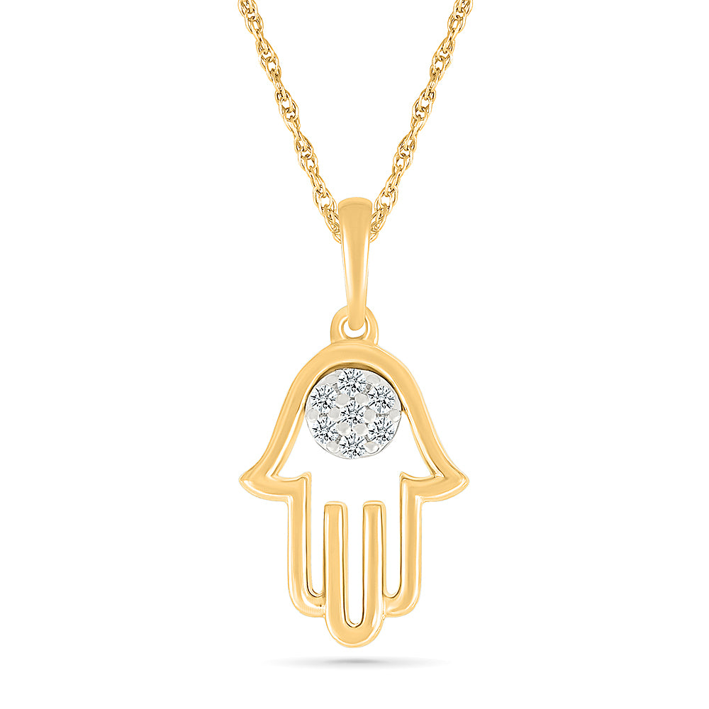 Diamond Hamsa Pendant