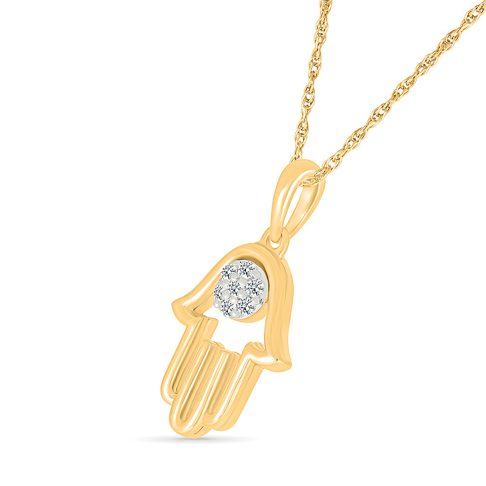 Diamond Hamsa Pendant