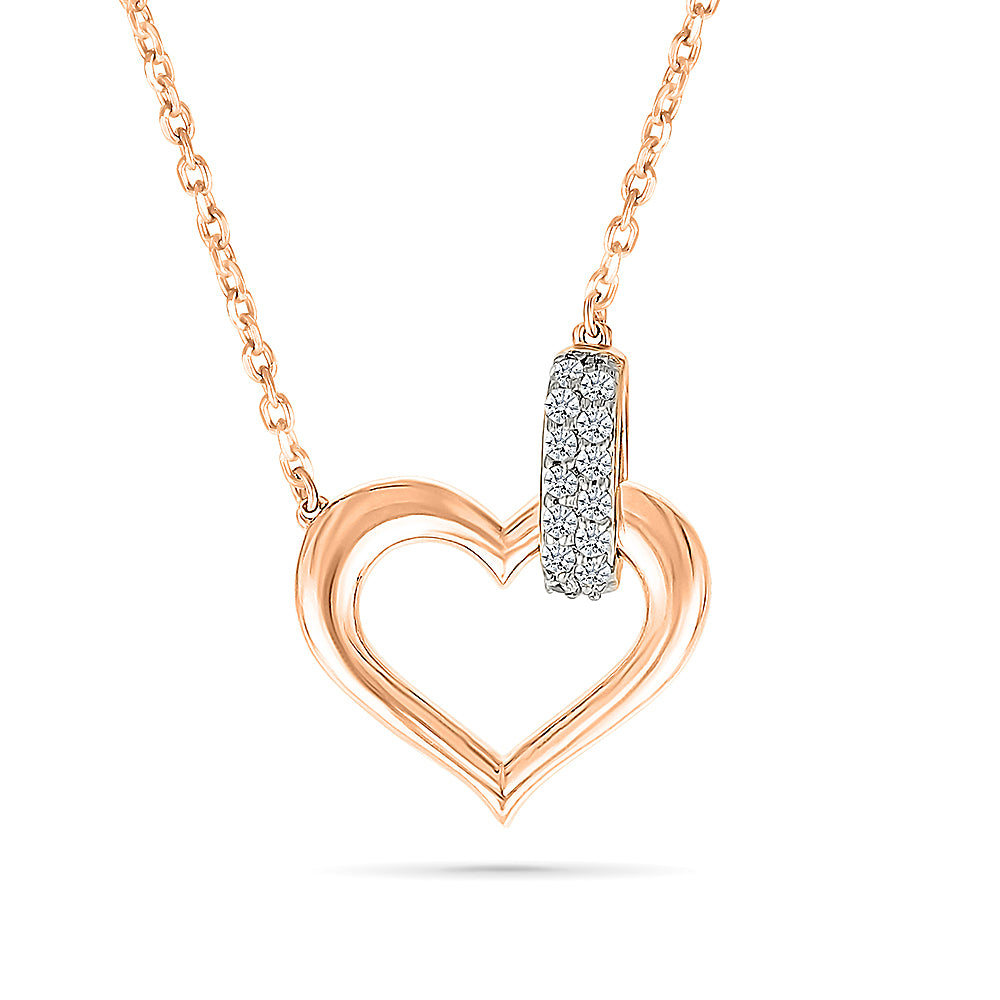 Interlinking  Heart Gold & Diamond Necklace