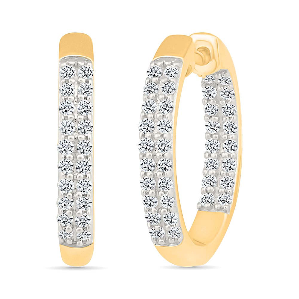 Diamond-Encrusted  Hoop Earrings