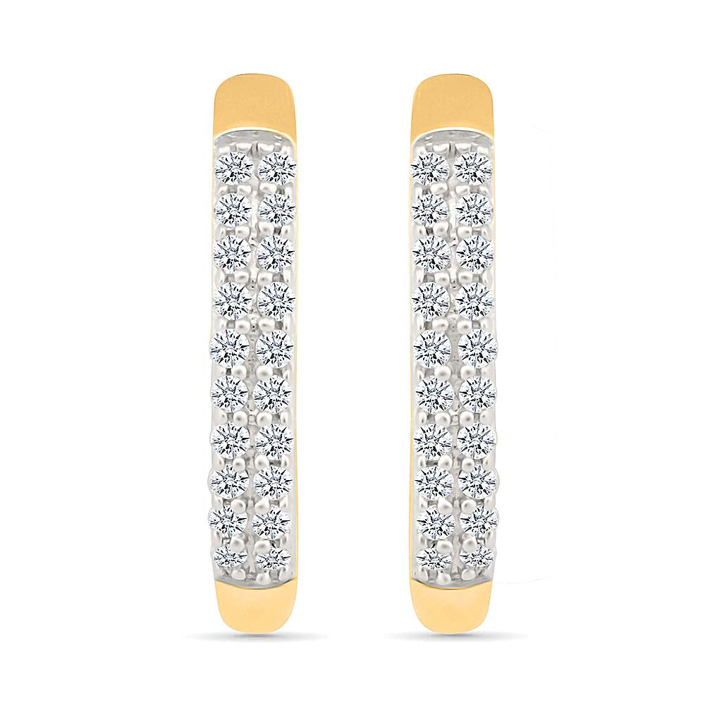 Diamond-Encrusted  Hoop Earrings