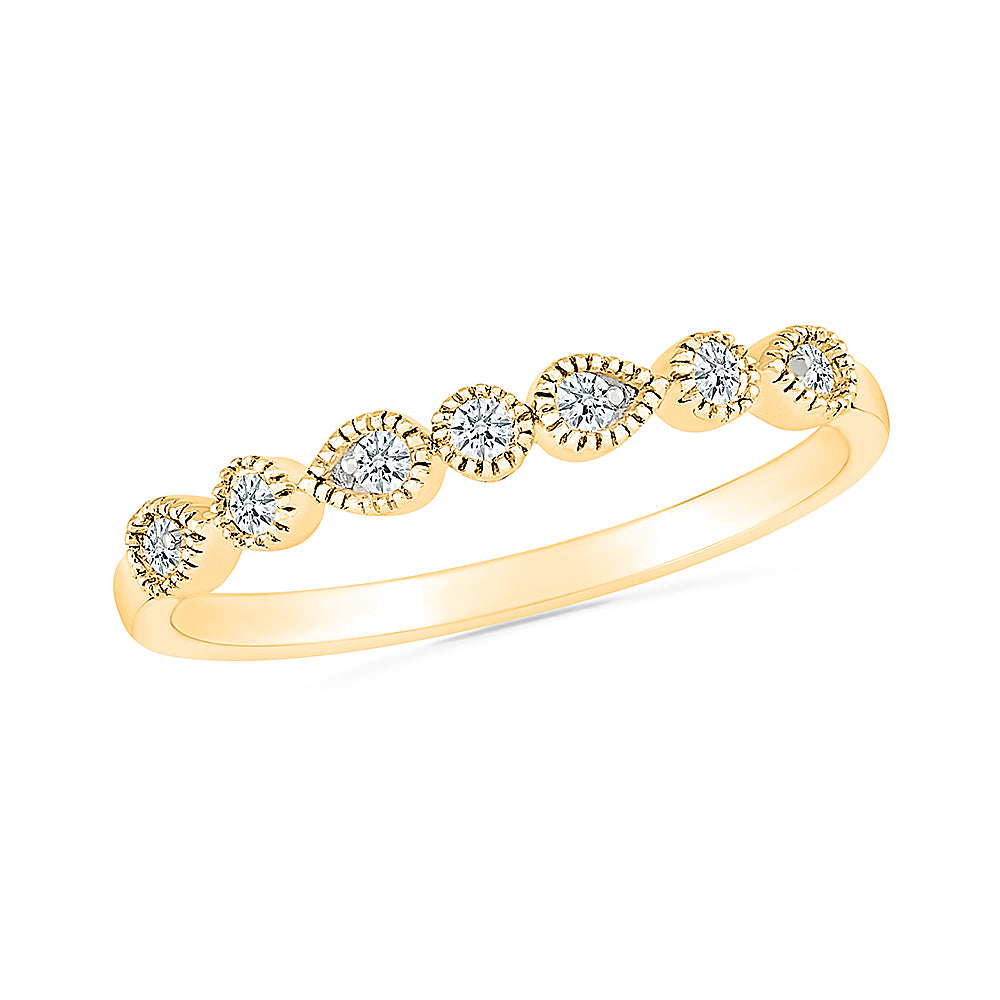 Beaded Gold & Diamond Ring