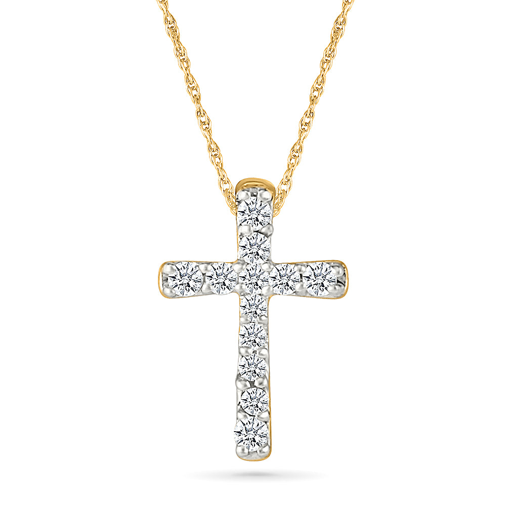 Diamond-Encrusted Cross Pendant