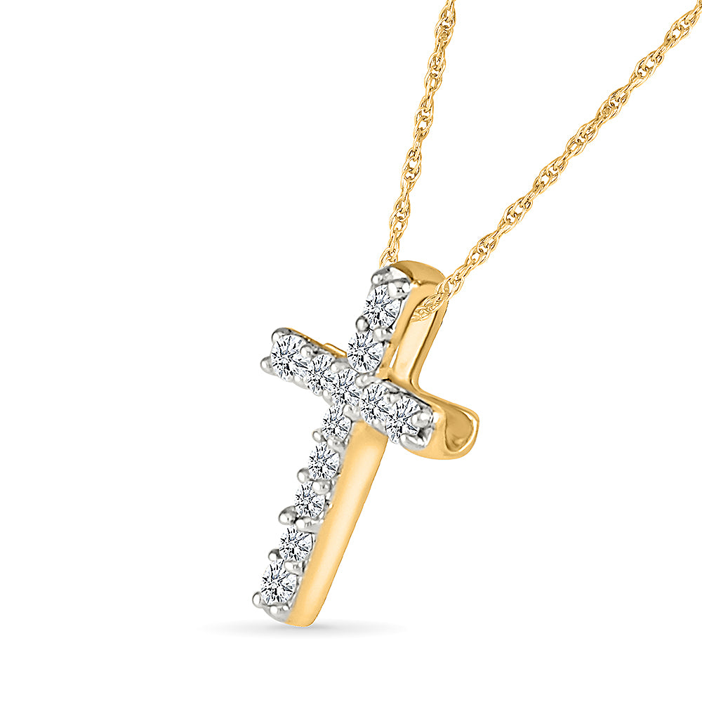 Diamond-Encrusted Cross Pendant