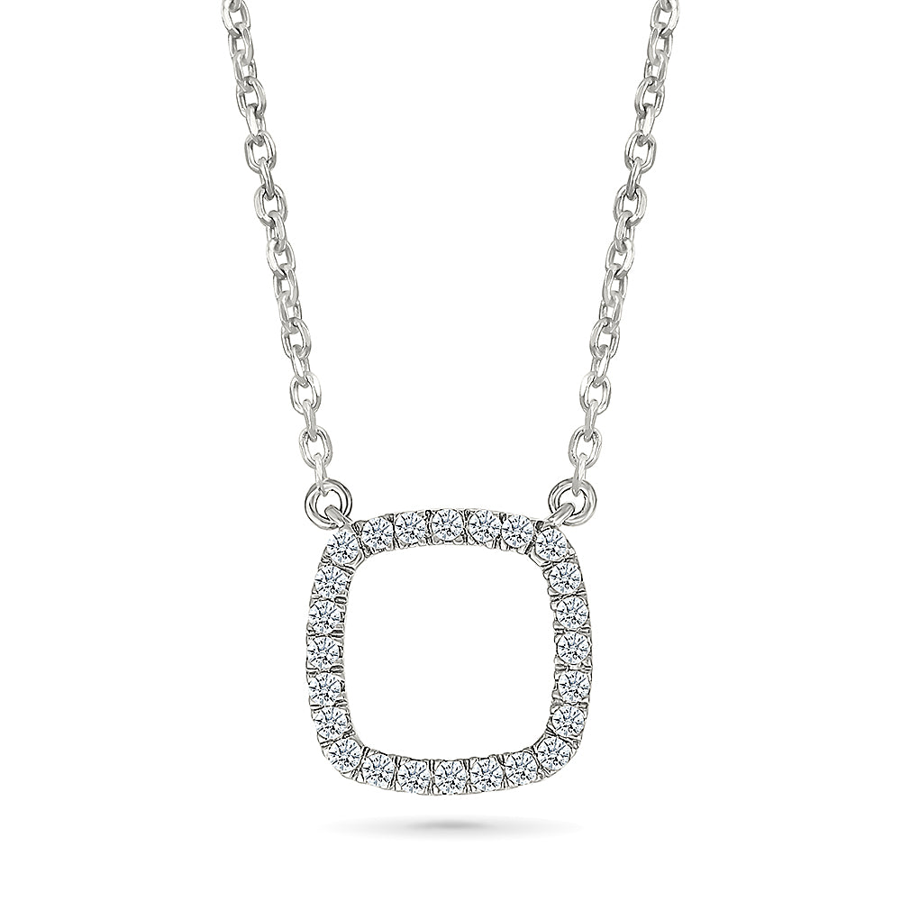 Square Shaped Round Diamond Necklace