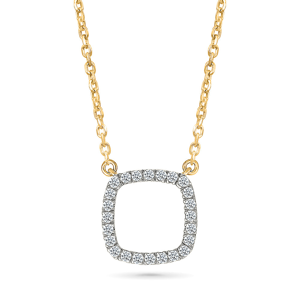 Square Shaped Round Diamond Necklace