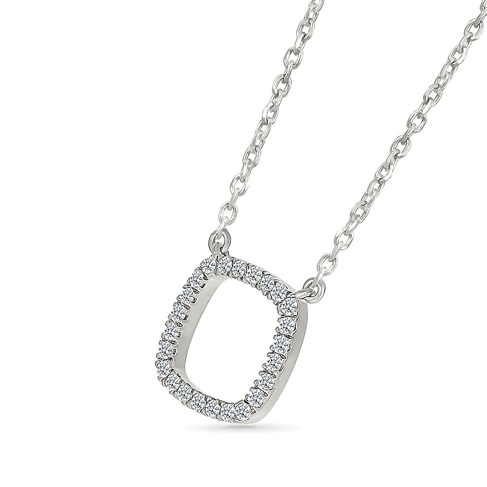 Square Shaped Round Diamond Necklace