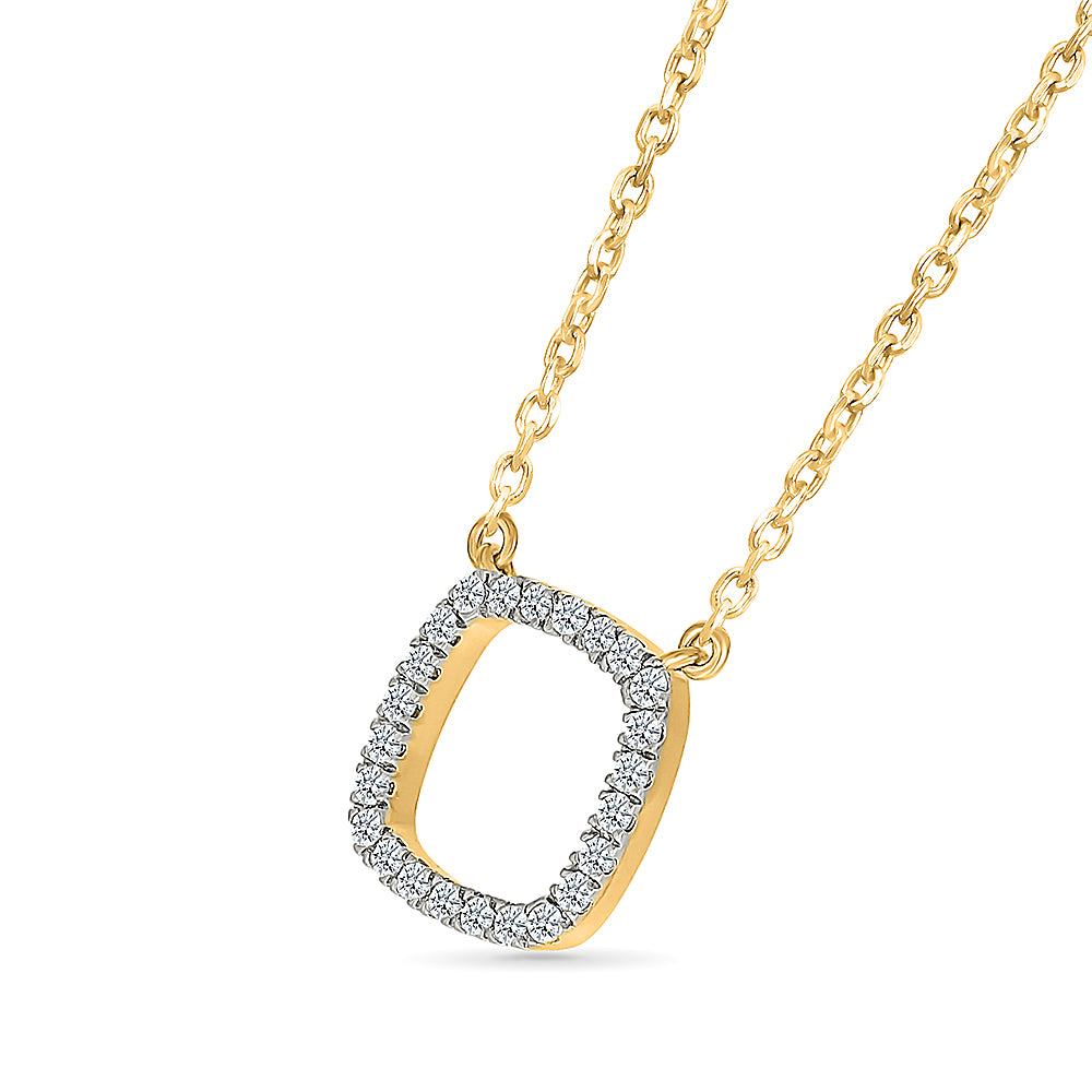 Square Shaped Round Diamond Necklace