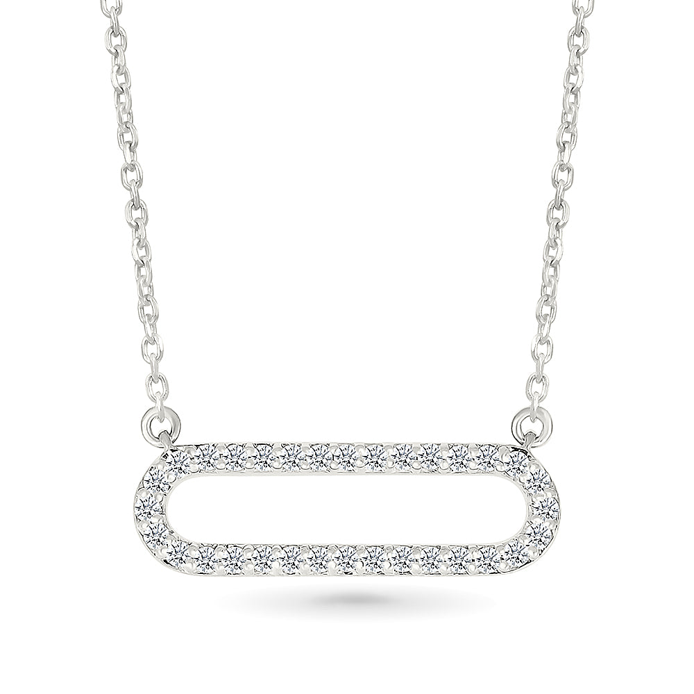 Oval Diamond Bar Necklace