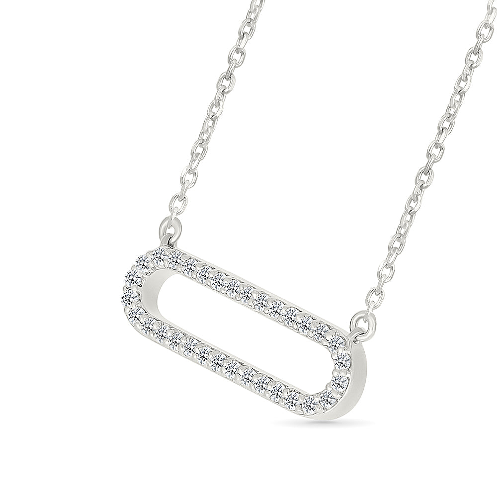 Oval Diamond Bar Necklace