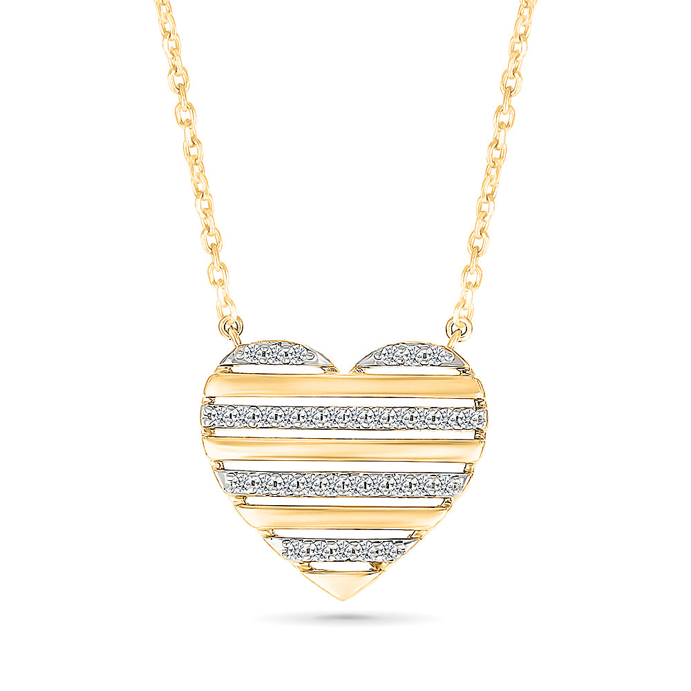 Diamond Strip Heart Necklace