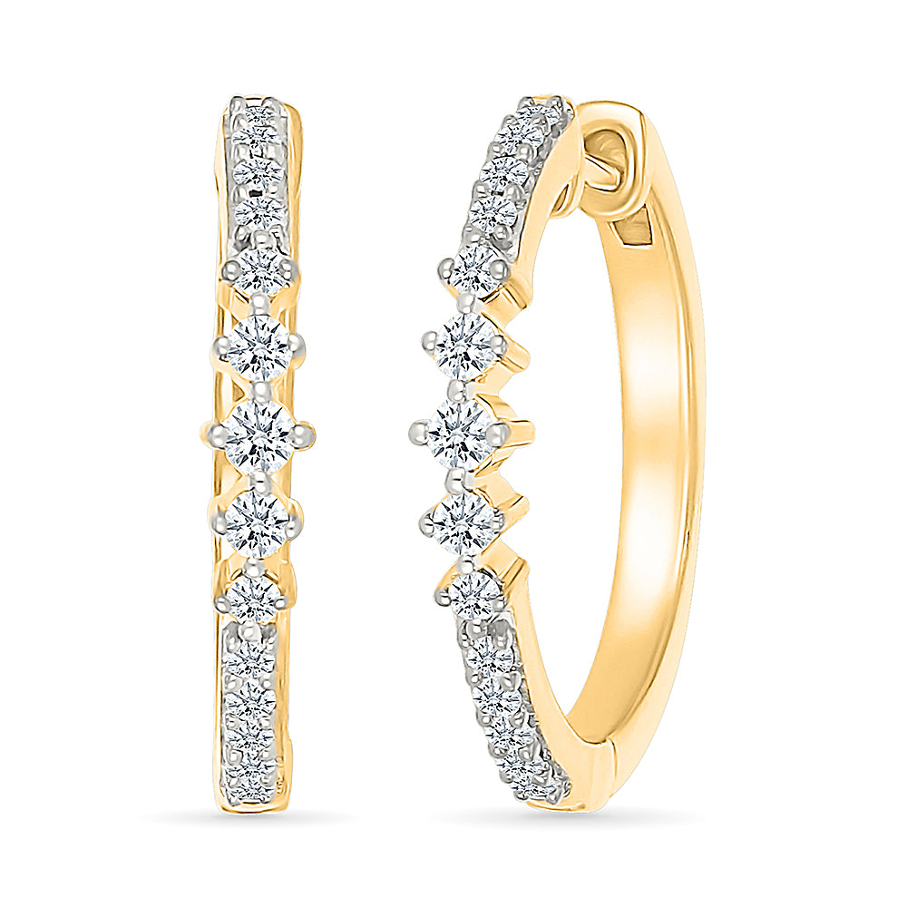 Twinkle Diamond Hoop Earrings