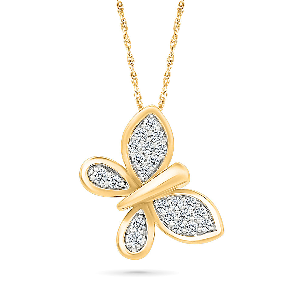 Diamond Butterfly Pendant