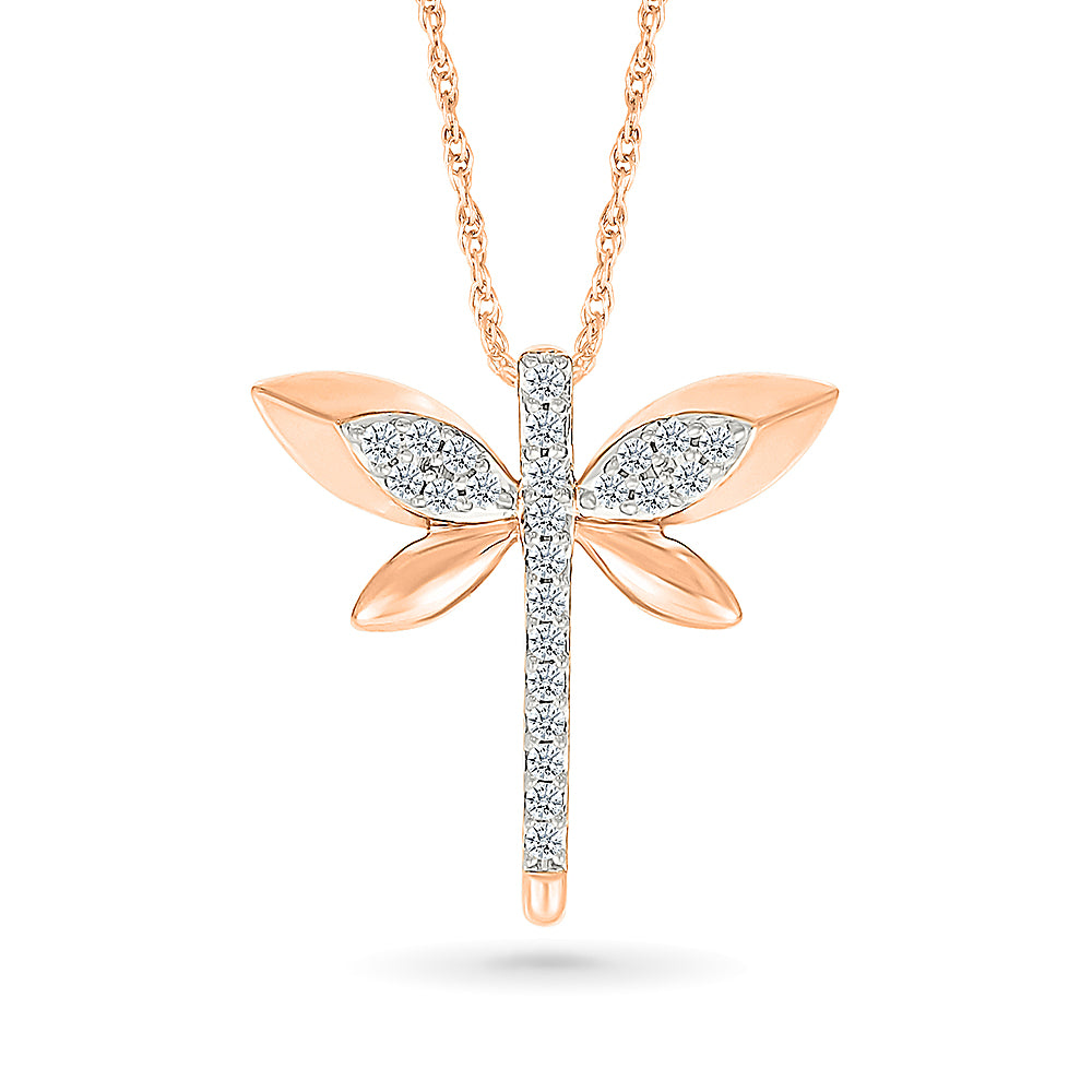 Diamond Dragonfly Pendant