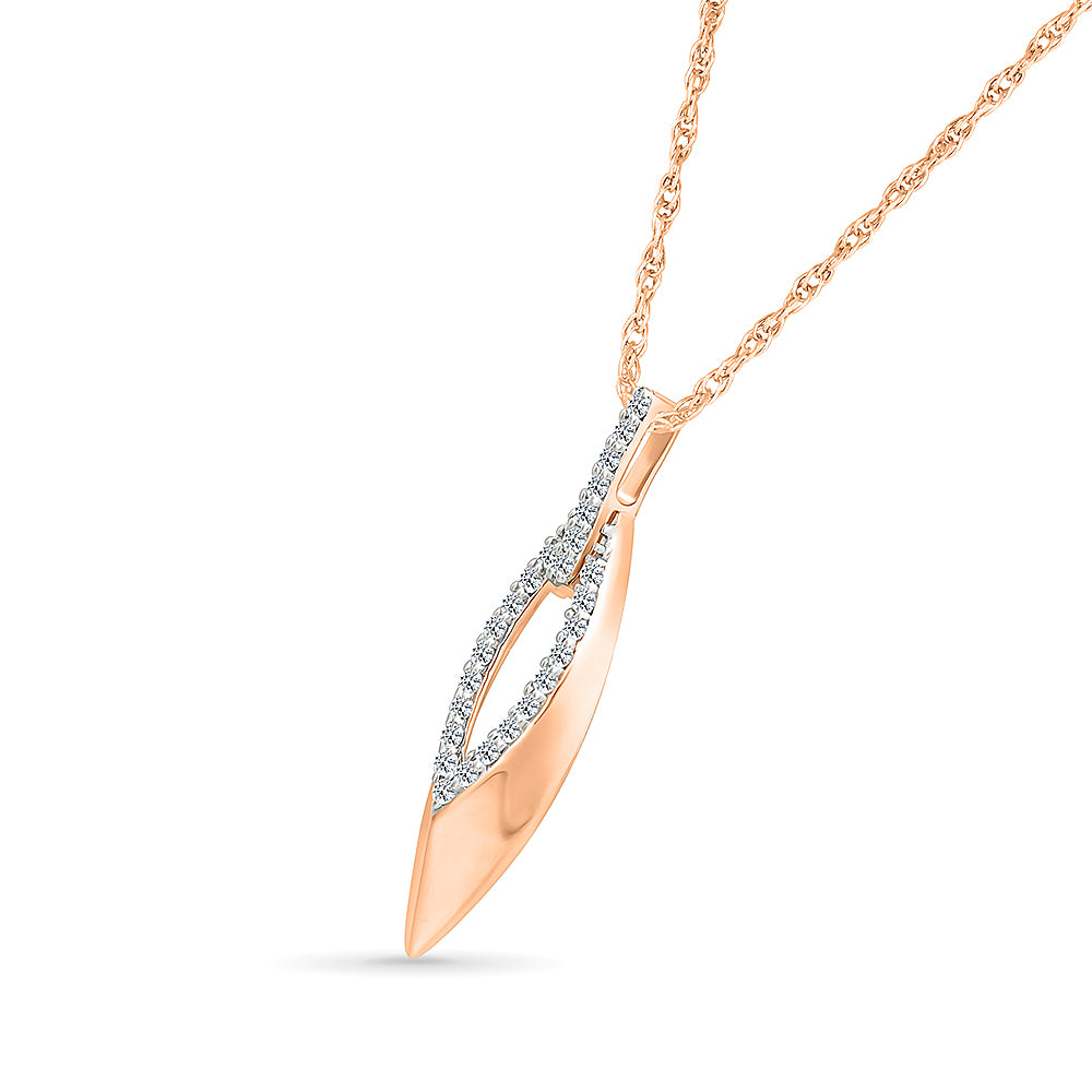 Teardrop Diamond  Pendant with Interlock