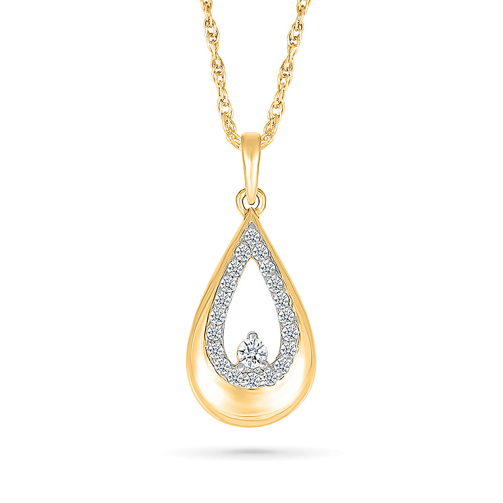 Dancing Teardrop Diamond Pendant