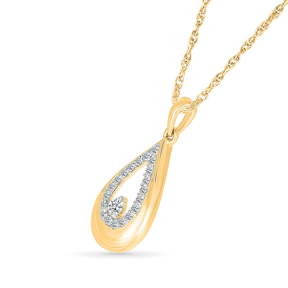 Dancing Teardrop Diamond Pendant