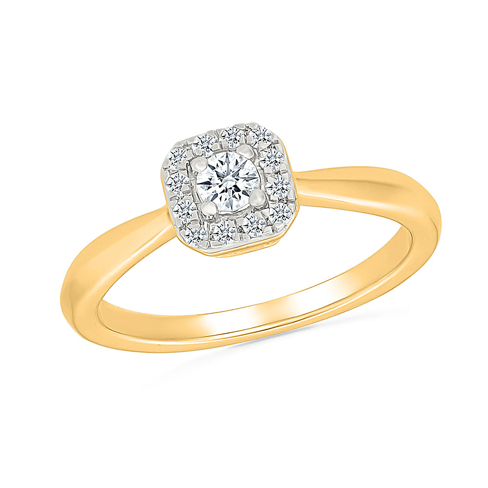 Octagonal Cluster Diamond Ring