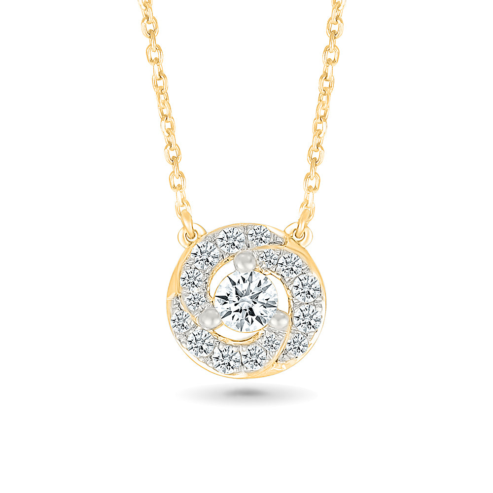 Noyal Halo Diamond Necklace