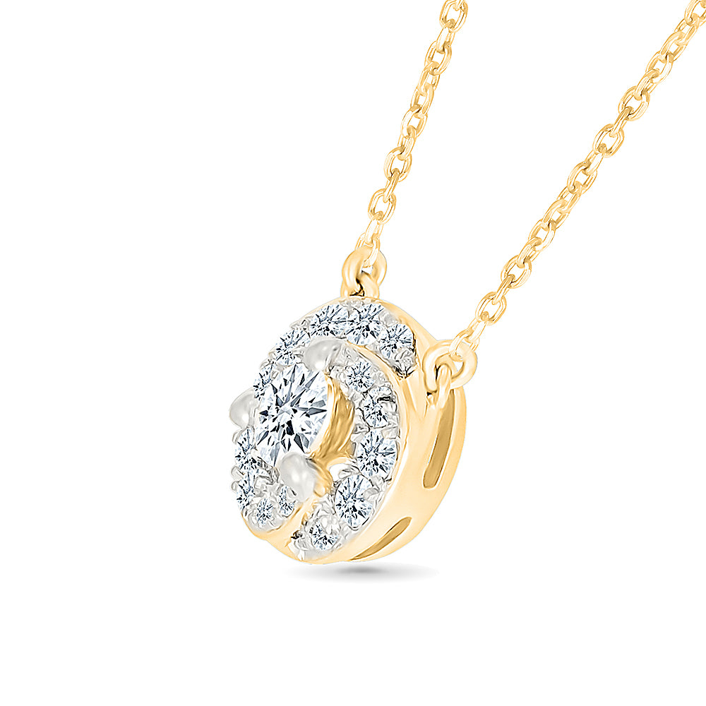 Noyal Halo Diamond Necklace