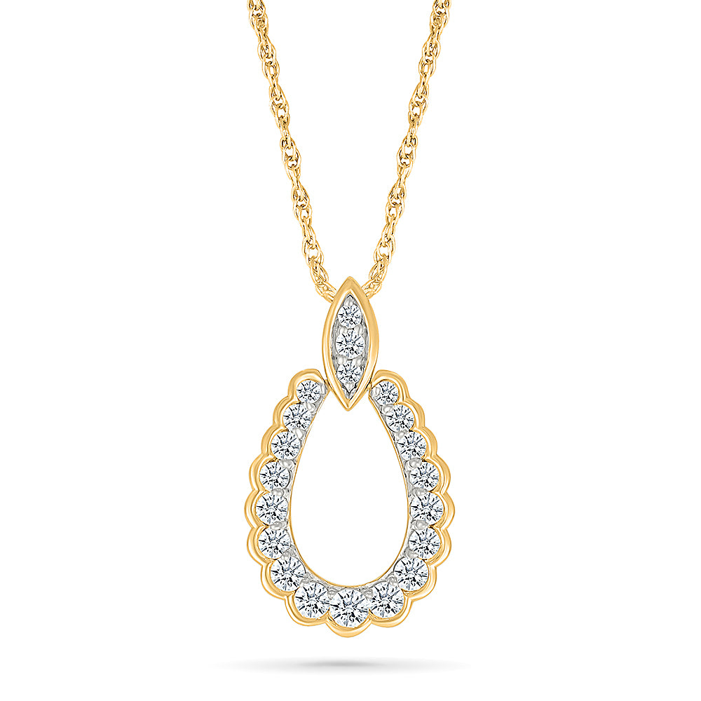 Teardrop Diamond Halo Pendant