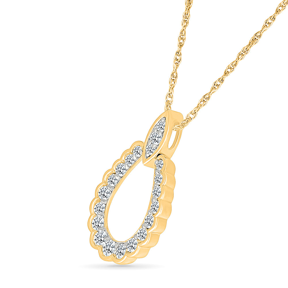 Teardrop Diamond Halo Pendant