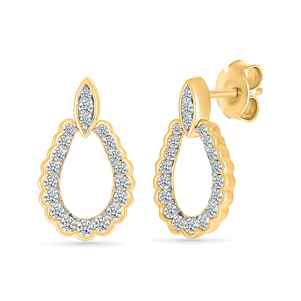 Mystic Gold & Diamond Teardrops Earrings