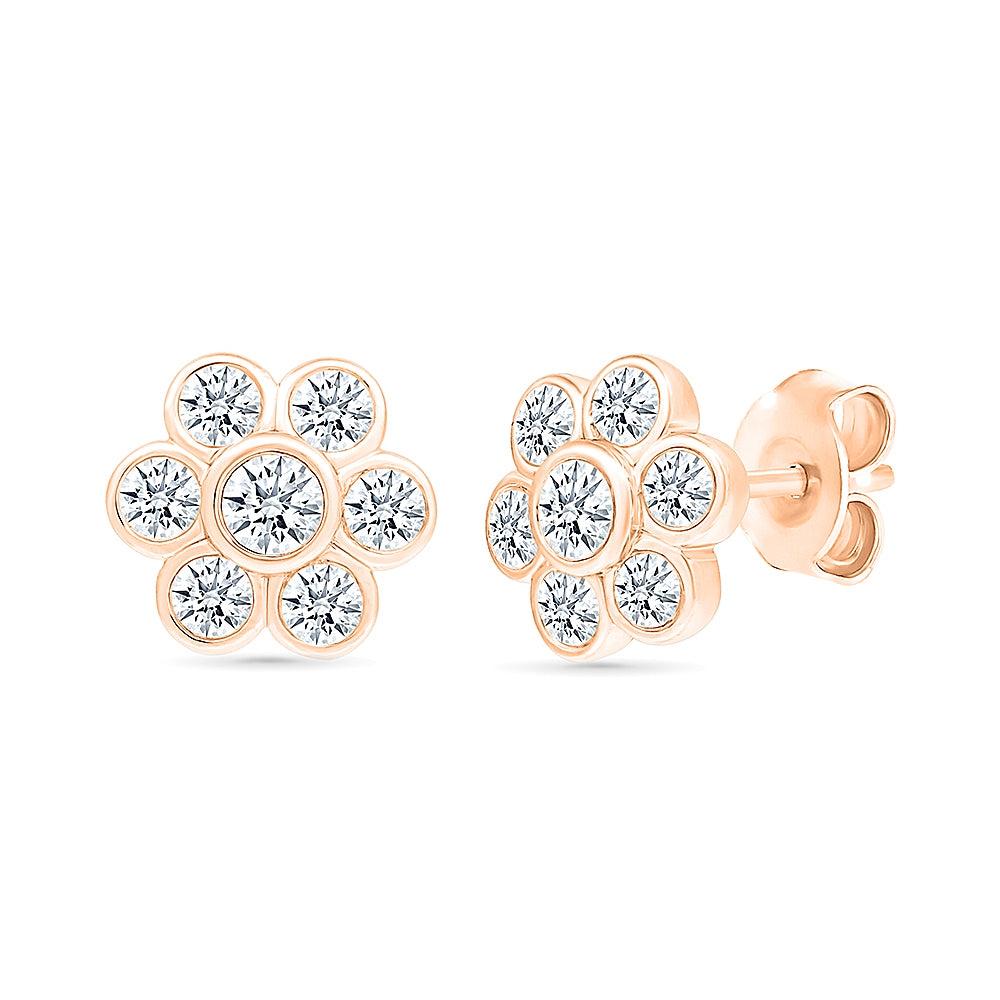 Floral Gold &  Diamond Earrings