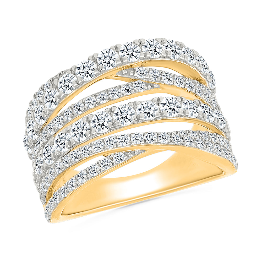 Zig Zag Gold & Diamond Ring