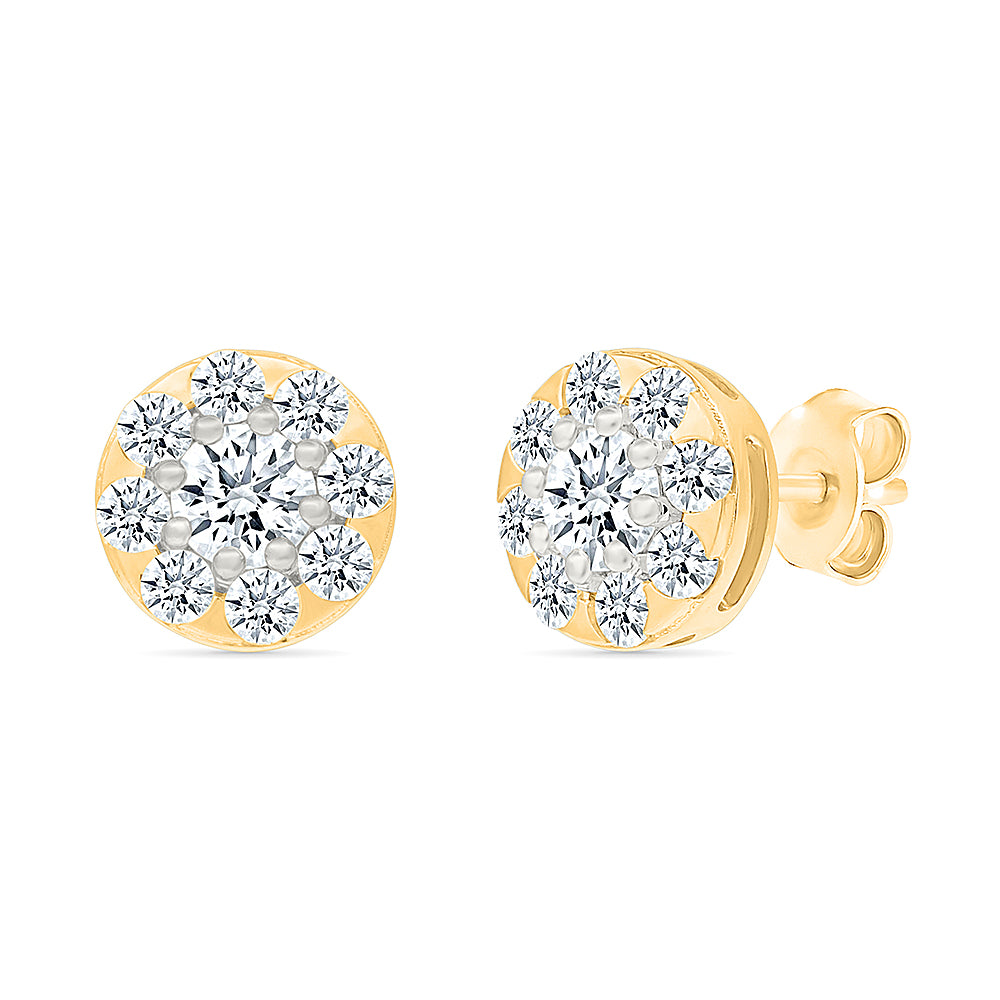 Dazzling Gold & Diamond Studs