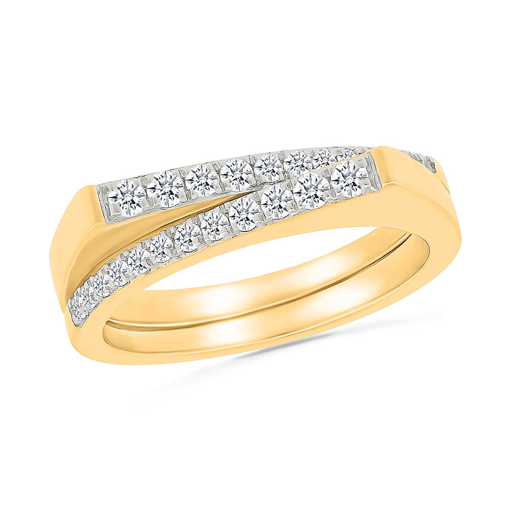 Revival Stackable Gold & Diamond Ring