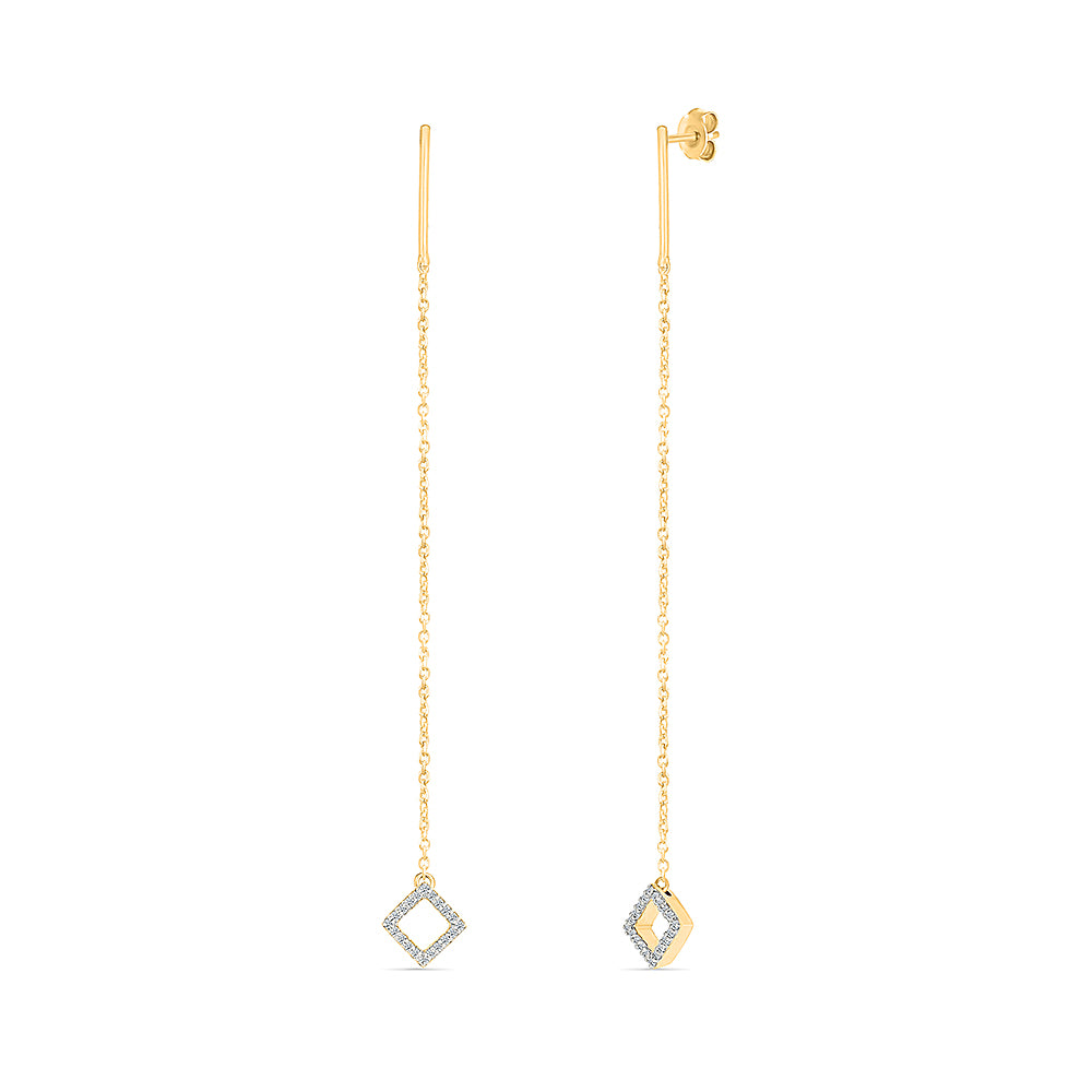 Flawless Gold & Diamond Drop Earrings