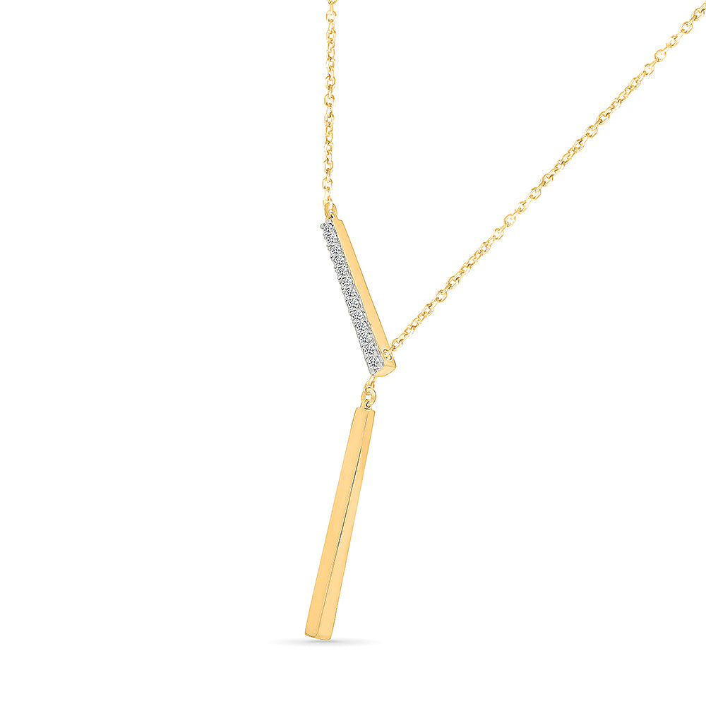 "Y" Gold &  Diamond Necklace