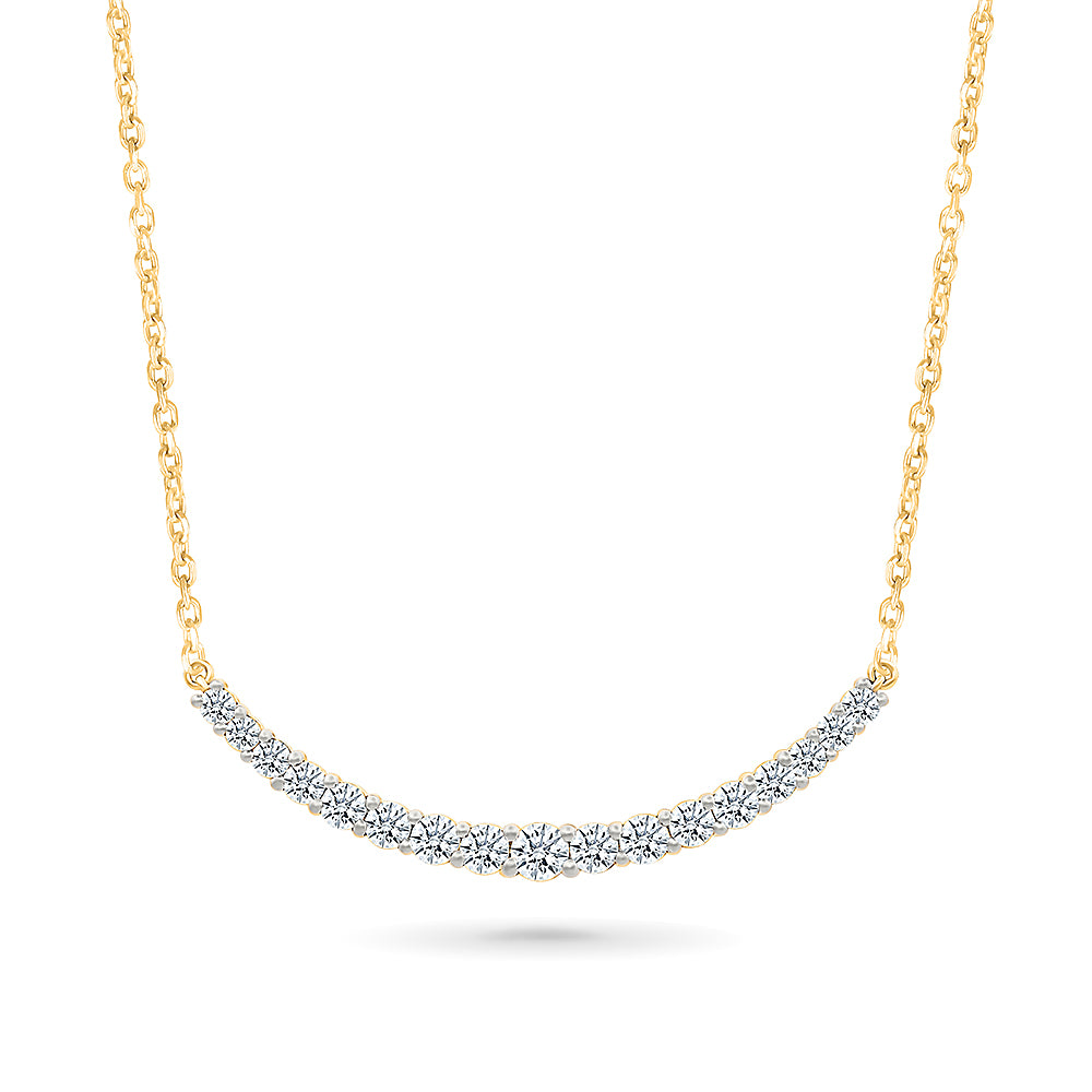 Semi Circle Diamond Necklace