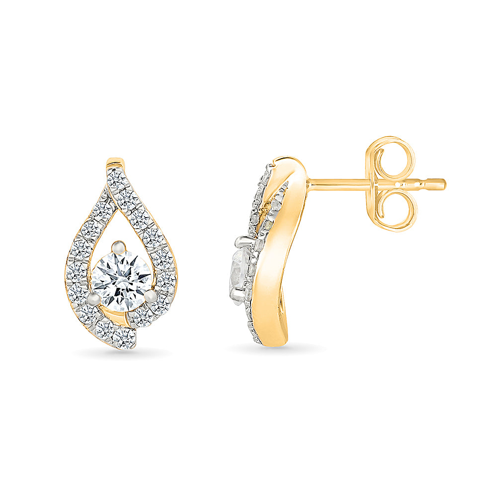 Zahra Essence Gold & Diamond Earrings