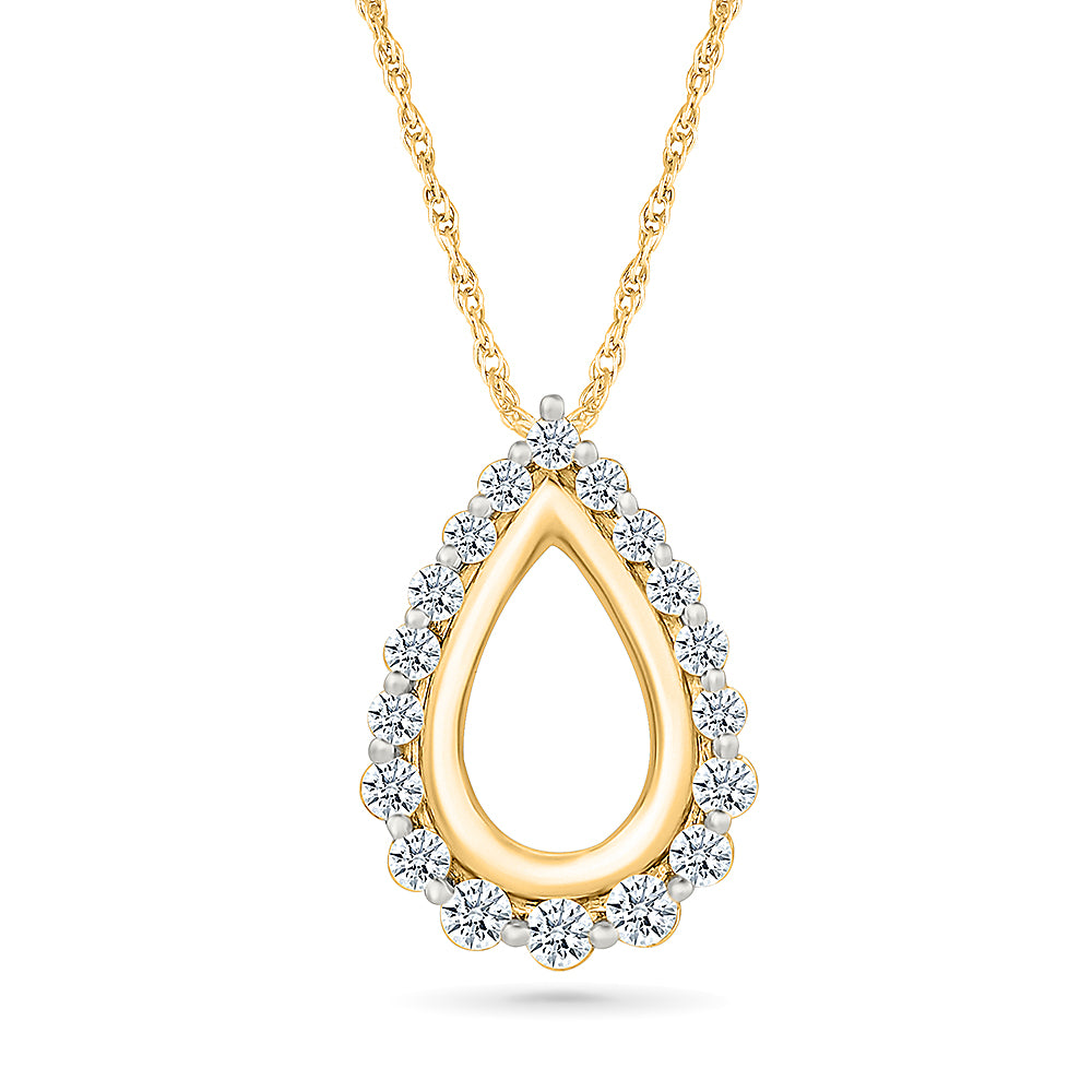 Floral Drop Diamond Pendant