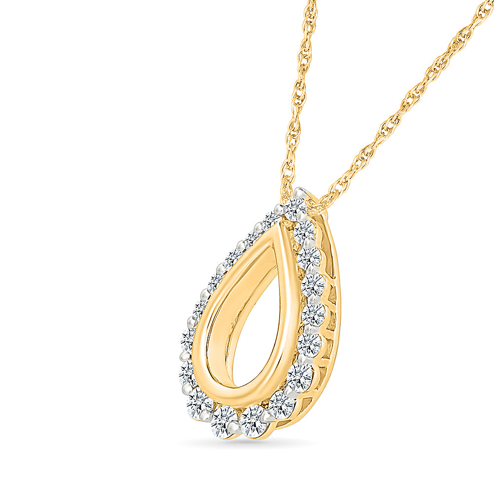 Floral Drop Diamond Pendant