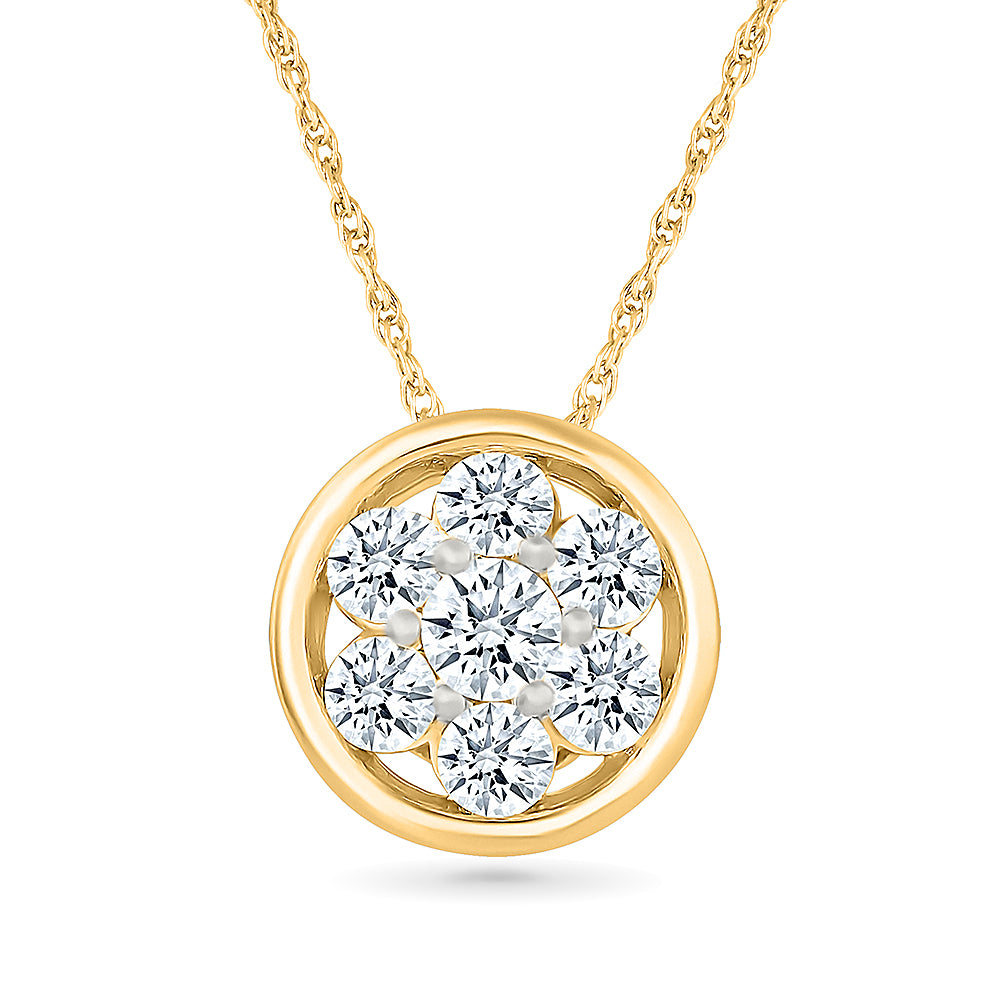 Affection Round Gold & Diamond Pendant