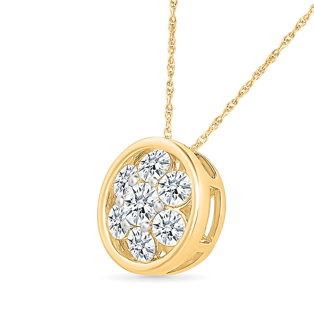 Affection Round Gold & Diamond Pendant