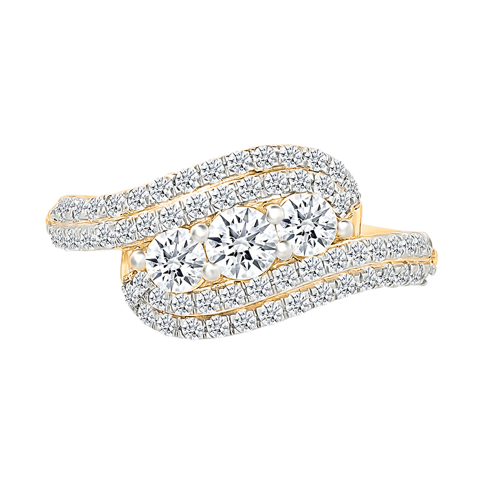 Triple Swirling Diamond Ring