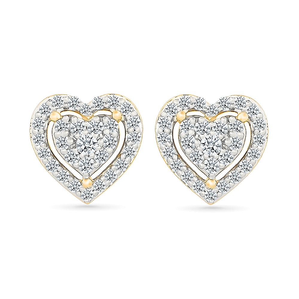 Heart Gold & Diamond Earrings