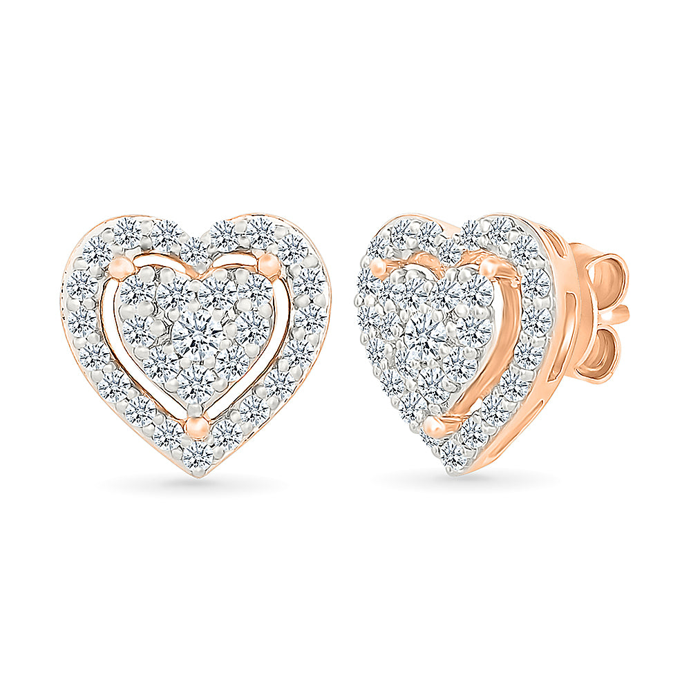 Heart Gold & Dimond Earrings