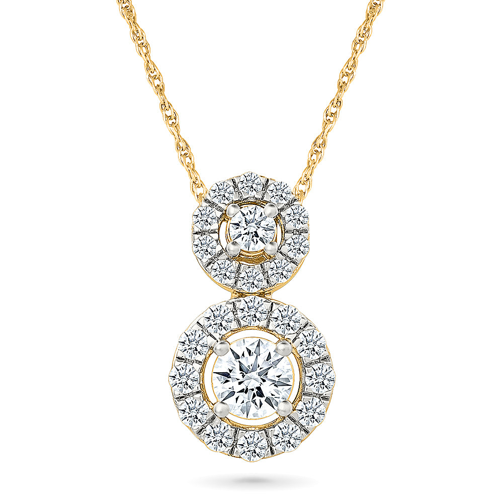 Double Circle Diamond Pendant