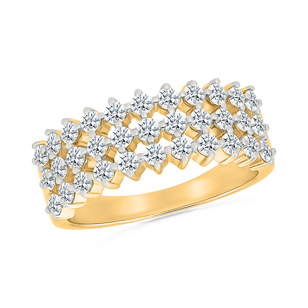 Sunlit Triple Diamond Ring