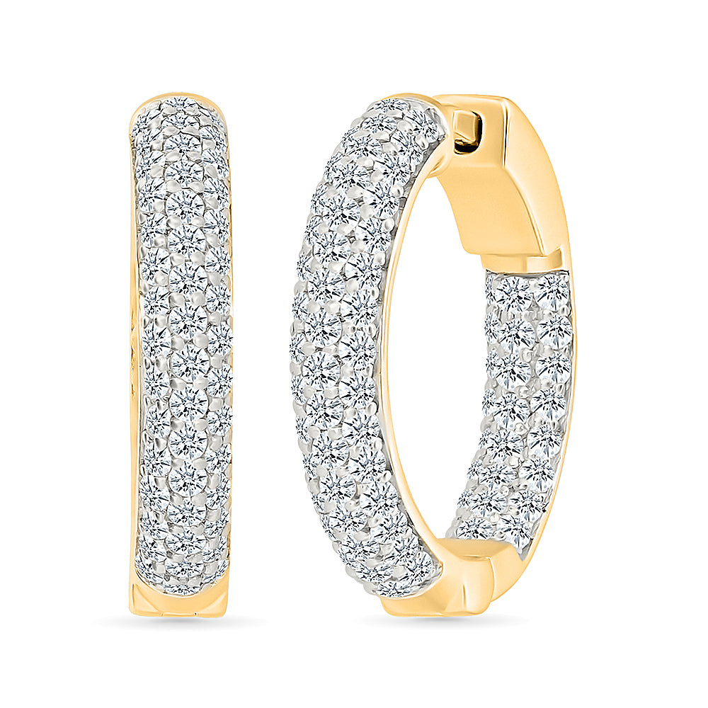 Classical Huggies Gold & Diamond Earrings